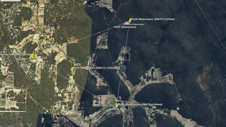Perth infrasound array layout